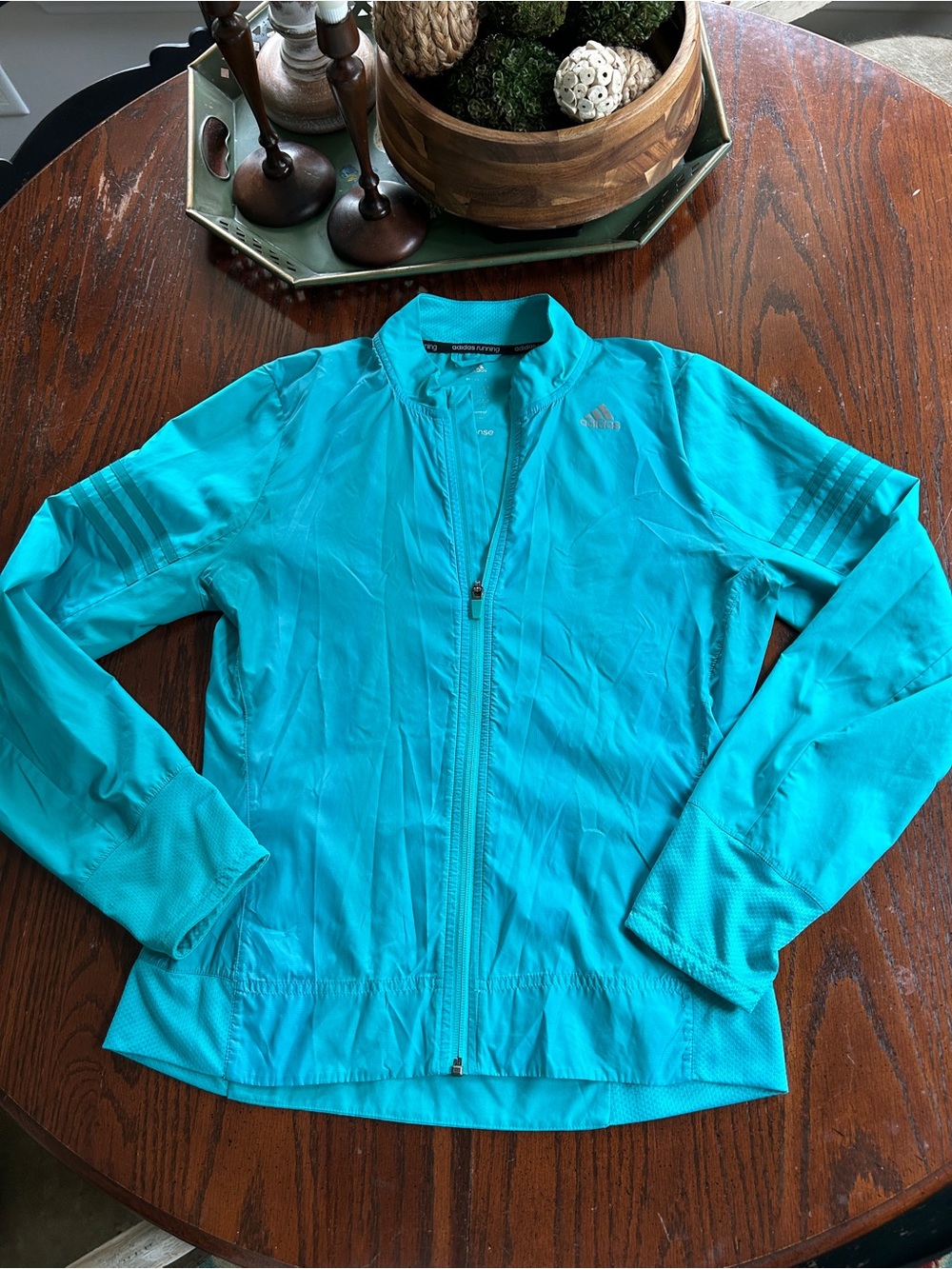 Adidas Response Climaproof Women’s Small Turquoise Lightweight Running Jacket